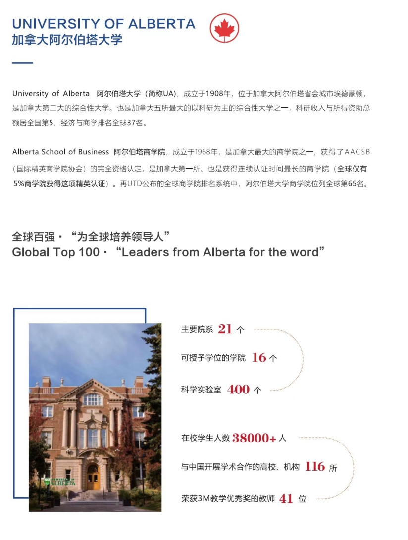 加拿大阿爾伯塔大學MBA